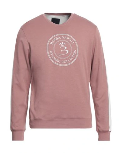 Barba Napoli Man Sweatshirt Pastel Pink Size 46 Cotton, Polyamide