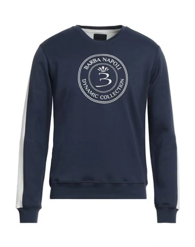 Barba Napoli Man Sweatshirt Midnight Blue Size 40 Cotton, Polyamide