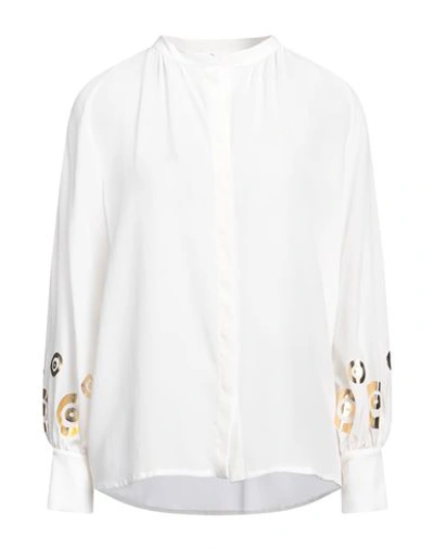 Themis Z Woman Shirt Ivory Size 6 Silk In White