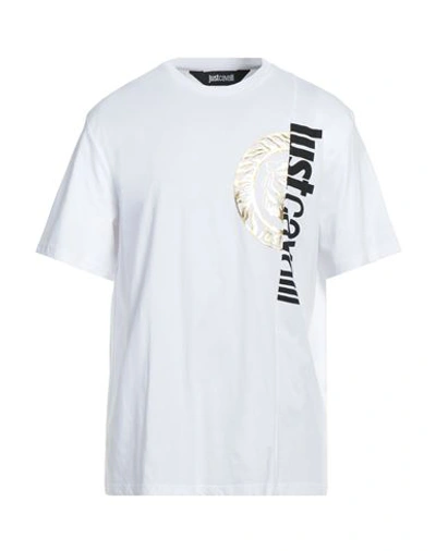 Just Cavalli Man T-shirt White Size Xxl Cotton