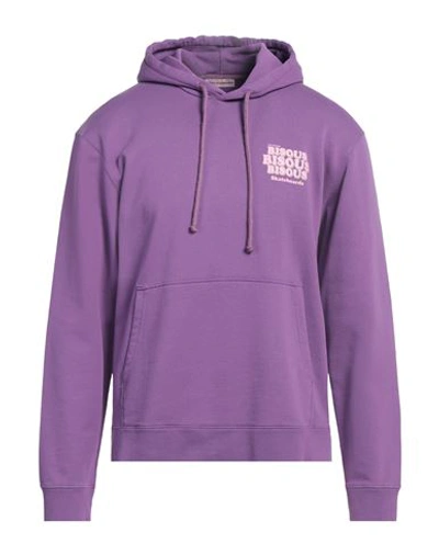 Bisous Man Sweatshirt Purple Size L Cotton