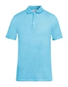 Bellwood Man Polo Shirt Turquoise Size 42 Cotton In Blue