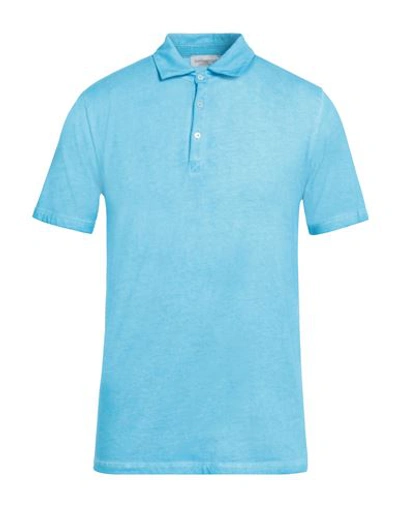 Bellwood Man Polo Shirt Turquoise Size 42 Cotton In Blue