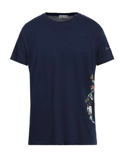 Daniele Alessandrini Homme Man T-shirt Navy Blue Size Xxl Cotton