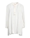 MANEBI MANEBÍ WOMAN SHIRT OFF WHITE SIZE 8 LINEN, POLYAMIDE