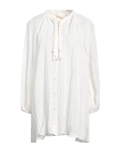 Manebi Manebí Woman Shirt Off White Size 6 Linen, Polyamide