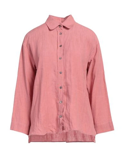 's Max Mara Woman Shirt Pastel Pink Size 6 Linen