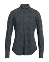 Xacus Man Shirt Navy Size 18 ½ Polyamide, Elastane In Navy Blue