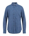 Xacus Man Shirt Blue Size 18 ½ Polyamide, Elastane