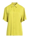 Sandro Man Shirt Lime Green Size Xl Acetate, Viscose In Green