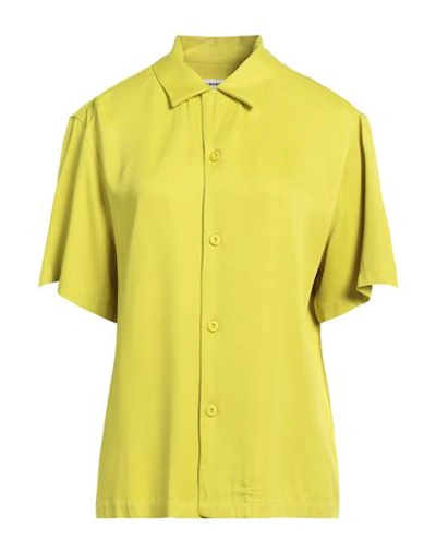 Sandro Man Shirt Lime Green Size Xl Acetate, Viscose