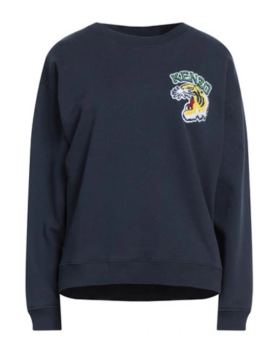 Kenzo Woman Sweatshirt Midnight Blue Size L Cotton, Elastane, Acrylic, Wool