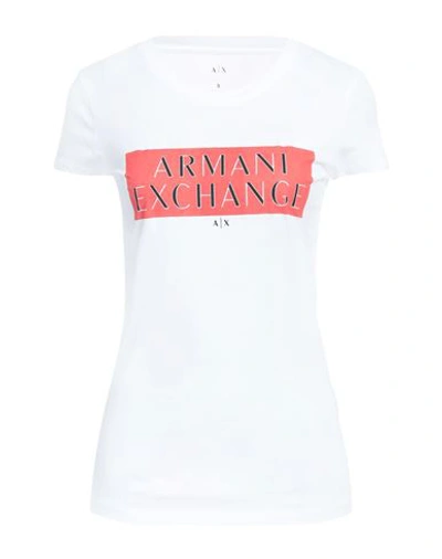 Armani Exchange Woman T-shirt White Size M Cotton