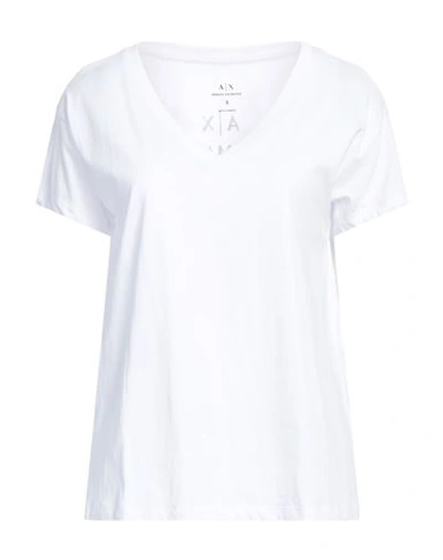Armani Exchange Woman T-shirt White Size L Cotton