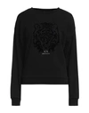 Armani Exchange Woman Sweatshirt Black Size Xs Cotton, Elastane