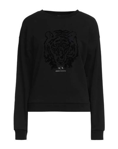 Armani Exchange Woman Sweatshirt Black Size Xs Cotton, Elastane