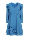 PATRIZIA PEPE PATRIZIA PEPE WOMAN MINI DRESS AZURE SIZE 6 POLYESTER