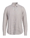 Sonrisa Man Shirt Brown Size 17 Linen In Brown