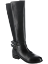 ARRAY BONNIE WOMENS LEATHER STACKED HEEL KNEE-HIGH BOOTS