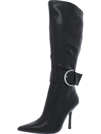 Steve Madden Priyanka Womens Faux Leather Tall Knee-high Boots In Black