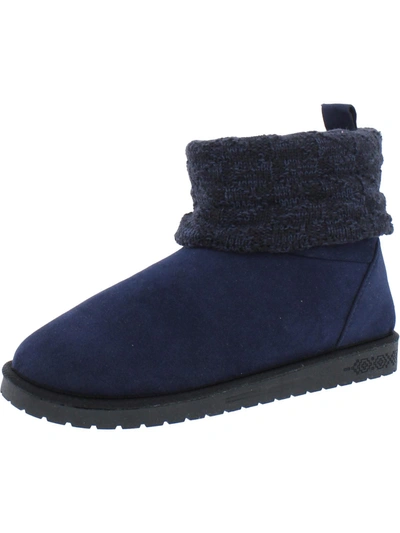 Muk Luks Laurel Womens Faux Suede Sweater Winter & Snow Boots In Blue