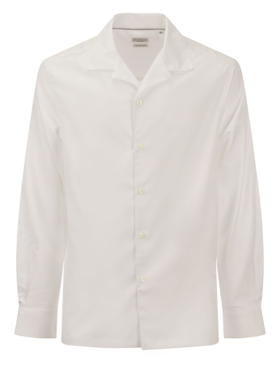 Brunello Cucinelli Classic Easy Fit Cotton Shirt In White