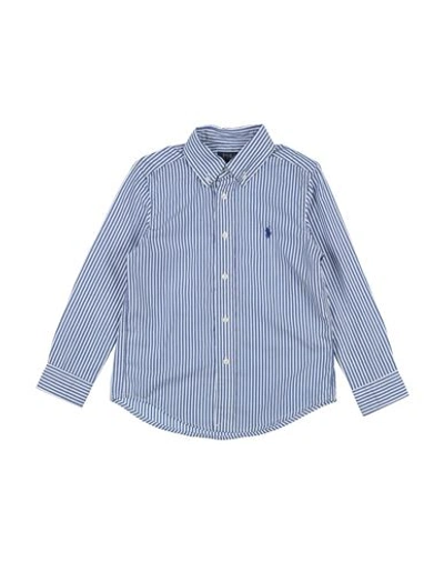 Polo Ralph Lauren Babies'  Striped Cotton Poplin Shirt Toddler Boy Shirt Blue Size 5 Cotton