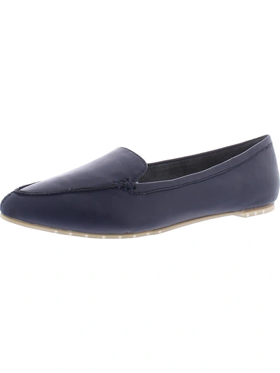 Me Too Audra Womens Leather Pointed Toe Loafers In Blue