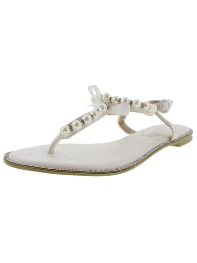 Shesole Womens Faux Leather Thong Gladiator Sandals In White