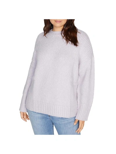 Sanctuary Plus Womens Ribbed Pullover Sweater In Purple
