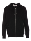 Alexander Mcqueen Black Cotton Hoodie With Side Logo Bands In Black