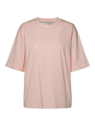 Burberry Woman Pink Cotton T-shirt In Nude & Neutrals
