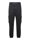 Balmain Printed Cargo Sweatpants Elastic Waist In Negro