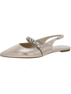 Jewel Badgley Mischka Bambi Womens Coated Ankle Stap Pointed Toe Flats In Multi
