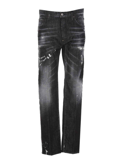 Dsquared2 Wash Skater Jeans In Black