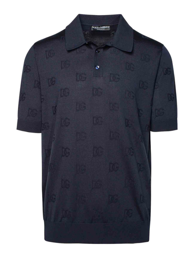 Dolce & Gabbana Polo Logo In Dark Blue