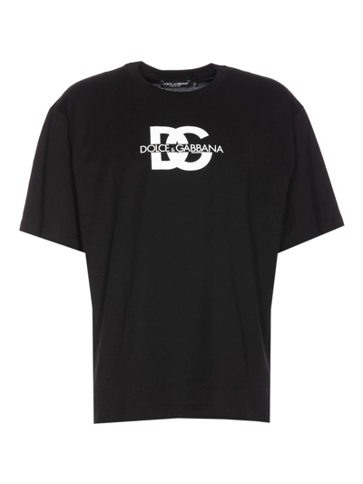 Dolce & Gabbana Dg Logo Print T-shirt In Black