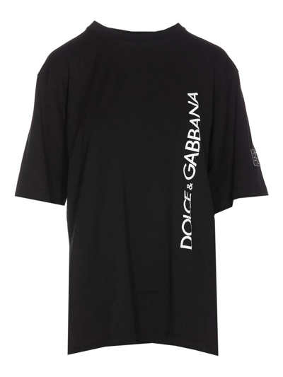 Dolce & Gabbana Logo Giro T-shirt In Negro