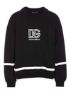 Dolce & Gabbana Logo Cotton Jersey Crewneck Sweatshirt In Negro