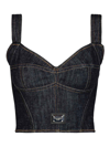 Dolce & Gabbana Indigo Cumber Evlox Denim Camisole In Blue