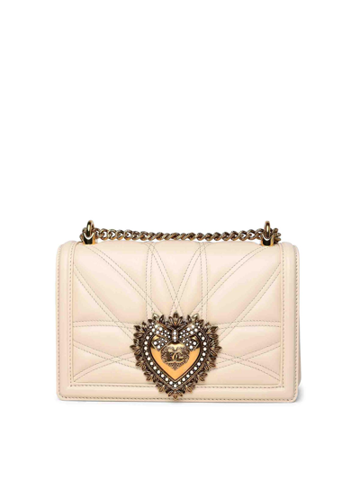 Dolce & Gabbana Devotion Medium Shoulder Strap In Cream