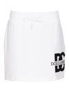 Dolce & Gabbana Minigonna In Jersey Con Patch Logo Dg In Blanco
