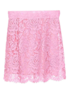 DOLCE & GABBANA BRANDED FLORAL CORDONETTO LACE MINISKIRT