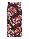 Dolce & Gabbana Peony-print Pencil Skirt In Nude & Neutrals