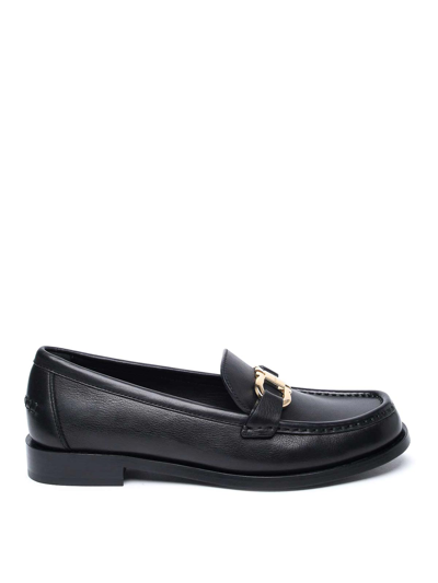 Ferragamo Leather Loafers In Negro