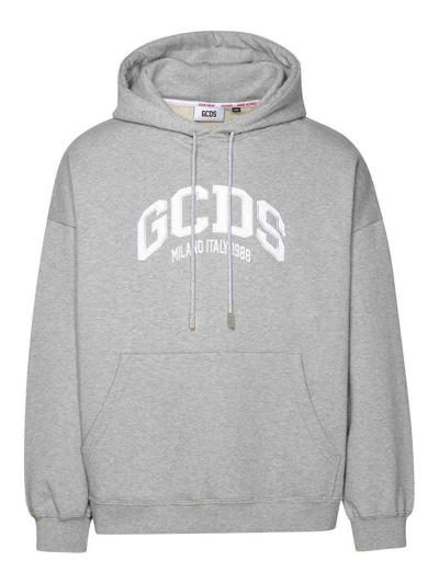 Gcds Gray Cotton Sweatshirt In Grey