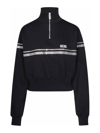 Gcds Rhinestone-embellished Cropped Sweatshirt In Black