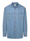 Isabel Marant 'vhelynton' Cotton Shirt Featuring Pockets In Azul