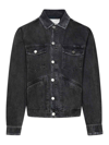 Isabel Marant Jango Logo-embroidered Faded Denim Jacket In Negro