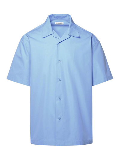 Jil Sander Boxy Shorts Shirt In Light Blue
